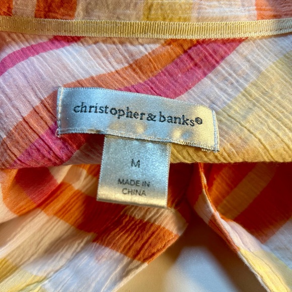 Christopher & Banks Multicolor Striped Button-Up Shirt, Women's M - Picture 2 of 10